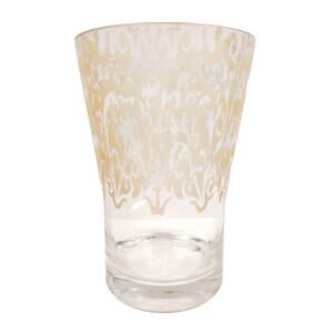 Partylite Couture Pillar Hurricane Candle Holder Flower Vase 10" Clear Frosted
